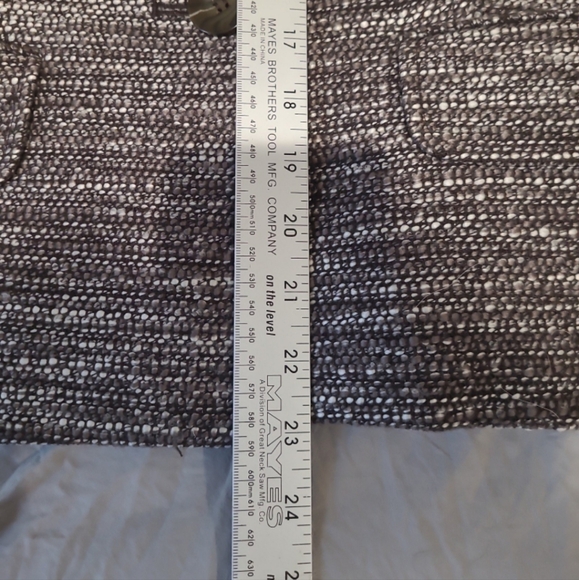 Ann Taylor Wool Blend Tweed Cropped Jacket Blazer grey brown 3/4 sleeve SZ 12 - Picture 11 of 12